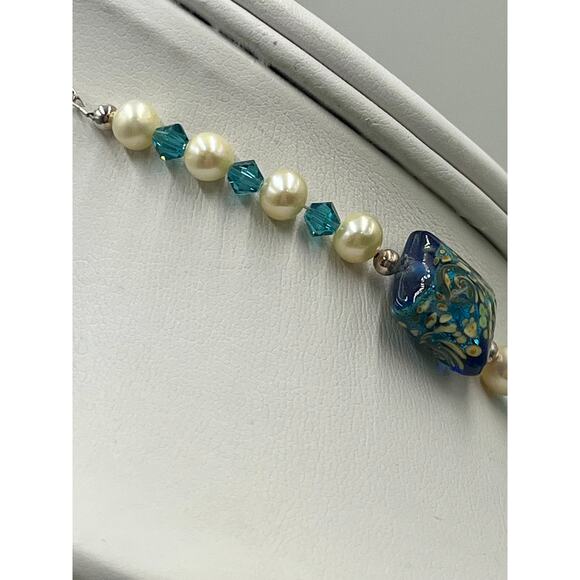Murano Glass Necklace Sterling Silver Clasp Freshwater Pearls Blue
Gold Van Gogh - Picture 5 of 14